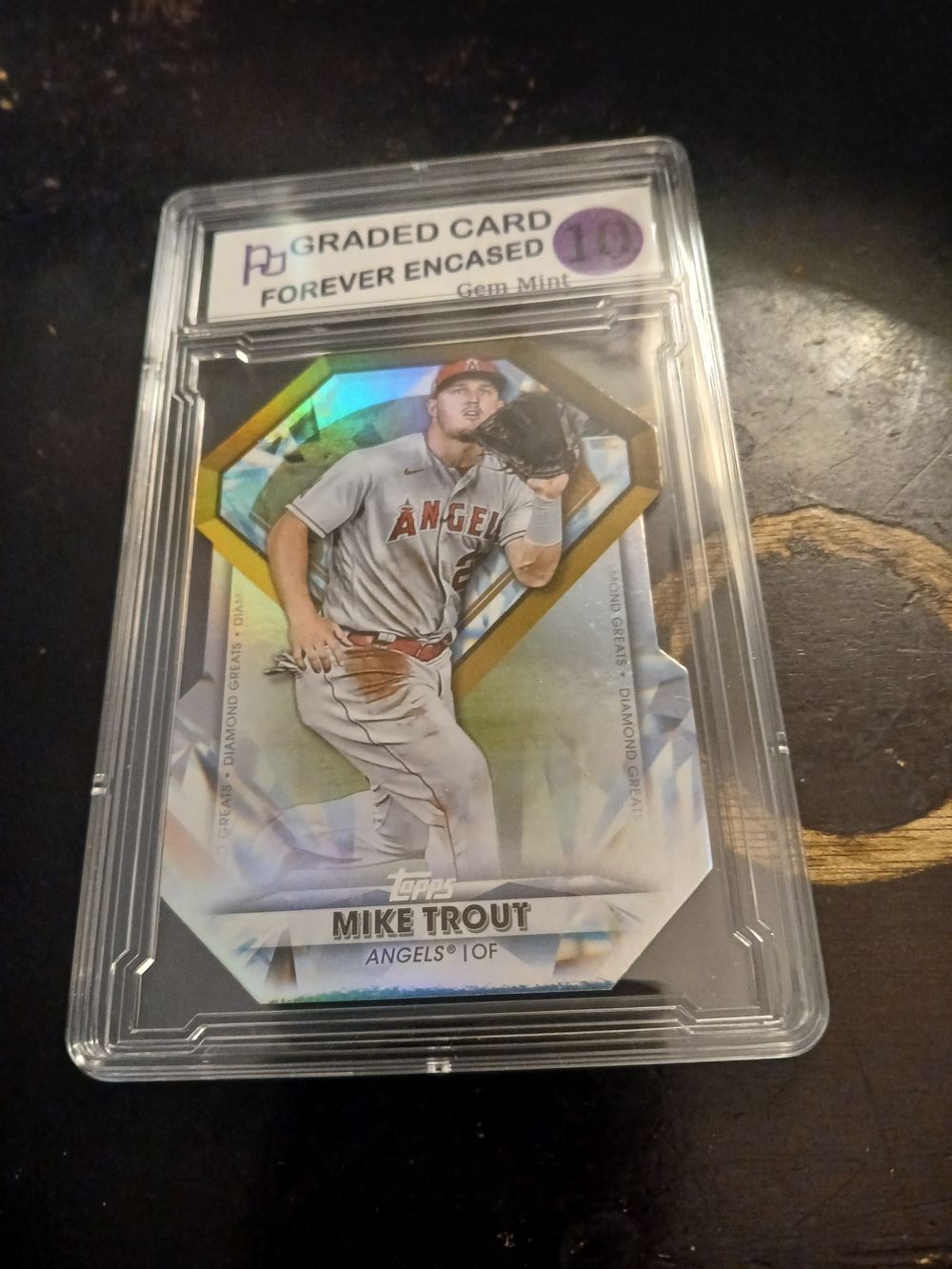Topps Mike Trout Holographic Card - Gold Gem Mint 10